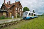 Im Jahr 2005 ein Lint der Mecklenburgbahn ( OLA ) im Endbahnhof von Rehna.