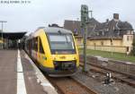 HLB-VT 277 hat am 25.9.13 als RB 24825 (einziger Nachmittagszug mit Doppeltraktion) Alsfeld erreicht. Der zweite Triebwagen wird hier abgehngt und fhrt als RB 24836 nach Mcke zurck.