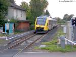 HLB-VT 270 hielt am Abend des 25.9.13 als RB 24837 nach Fulda in Angersbach.