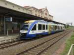 VT 806 des HEX im Bahnhof von Aschersleben nach Halle Hbf am 26.09.2014