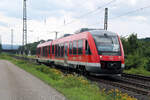 648 206 der Lahn - Eifel Bahn bei Mülheim Kärlich auf dem Weg von Limburg/Lahn nach Mendig/Eifel. 27.07.2021