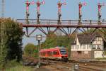 648 253-3/648 753-2 mit RB 14215 Kreiensen-Bad Harzburg auf Bahnhof Bad Harzburg am 3-10-2014.