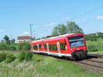 Die Br.650 314-8 fuhr am 18.05.07 als RE-Zug nach Ulm Hbf, hier hinter dem Bahnhof Goldshfe.