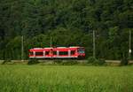 650 013 ist am 03.Juli 2020 im Neckartal bei km 45,6/ Lustnau in Richtung Tübingen Hbf unterwegs.