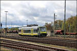 Agilis VT 650.733 verläßt hier am 19.4.2026 um 12.13 uhr den Bahnhof Marktredwitz mit Ziel Bad Steben.
