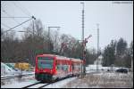 Zwei 650er bildeten am 22.03.08 RE 22518 von Ulm Hbf nach Ellwangen, aufgenommen beim Verlassen des Goldshfer Regionalbahnhofs Richtung Norden.