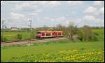 Zwei 650er sidn unterwegs nach Ulm Hbf. Links im Bild sieht man noch einen Ganzzug in Richtung Nrnberg. Aufgenommen am 03.Mai 2008 bei Aalen-Hofen.