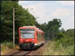 650 100-1 fuhr am 29.07.2008 zusammen mit einem weiteren 650er als RE von Ellwangen nach Ulm.