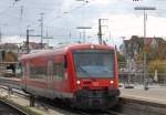In Ulm fhrt am 26.10.2009 der 650 112-6 ein, welcher sich in wenigen Minuten bereit machen wird, um als Regionalzug nach Langenau zu fahren.