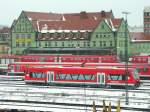 Seltener Gast im oberfrnkischen Hof Hbf:  650108 der DB war am 22.12.2009 offenbar auf berfhrungsfahrt in die Heimat nach Sden. Die Zugzielanzeige lautete Ulm Hbf. Hier steht er ausfahrtbereit vor diversen hier heimischen 628 und 612....