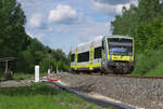 VT 650.702 von Agilis ist von Bad Steben nach Marktredwitz unterwegs, der nächste Planhalt wird in Oberkotzau sein.