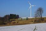 Bevor die Windräder anfingen sich nach hinten zu neigen, konnte dieses Ag Doppel als Testbild geschossen werden... :-)  Da hier nur eines der Windräder natürlich drauf ist, gibt es kein Problem mit stürzenden Linien. Hoffe ich... Foto vom 23.02.2018 bei Fattigau.