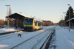 650 709 als ag 84675 von Marktredwitz nach Bad Steben beim Halt in Wunsiedel-Hohlenbrunn, 20.01.2017