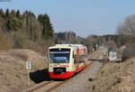 VT 248 als HzL 88616 (Rottweil-Bräunlingen Bf) bei Zollhaus 20.3.19