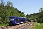 VT 66 und VT 69 als BOB87569 (Aulendorf-Friedrichshafen Hafen) bei Durlesbach 5.6.19