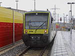 VT 650 714 von Agilis steht in Forchheim (Oberfr)  zur Fahrt nach Ebermannstadt am 29. November 2019 im Bereich ohne Dach.