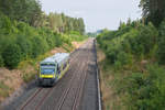 650 738 als ag 84631 (Kirchenlaibach - Bad Steben) bei Niederlamitz, 28.07.2019