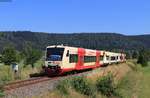 VT 204; VT 534 und VT 212 als HzL69893 (Sigmaringen-Tuttlingen) bei Tuttlingen 8.8.20