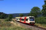 VT 212, VT 534 und VT 204 als HzL69894 (Tuttlingen-Sigmaringen) bei Nendingen 8.8.20