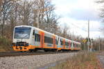 VT 415+432+433 als RB46 Böblingen-Holzgerlingen am 20.11.2020 zwischen Böblingen-Zimmerschlag und Holzgerlingen-Hülben. 