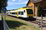 SWEG VT 519, 650 581, im Bahnhof Zell am Harmersbach am 2. August 2022.