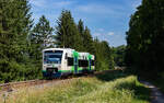 VT 015 als SWE 69725 (Br�unlingen Bf - Rottweil) bei Villingen 23.6.26