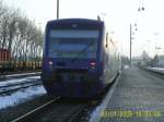 Ein Regio Shuttle der BOB steht am 3.1.2009 in Aulendorf.