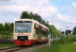 VT 237 der HzL als HzL85856 (Blumberg-Zollhaus-Brun lingen Bf) in Deilingen Mitte 1.6.09