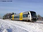 NEB VT 007 erreicht in Krze den Bahnhof Basdorf