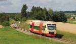 VT 242 als HzL88051 (Brunlingen Bf-Geisingen Leipferdingen) bei Deilingen 30.7.12