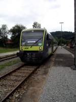Ein Agilis Regio Shuttle steht am 11.08.12 in Freyung Bhf