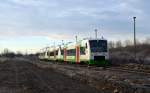 Eine dreiteilige Einheit der Erfurter Bahn erreichte am 01.12.12 aus Saalfeld kommend Pegau.