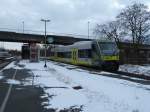 Ein Agilis-Triebwagen steht am 3.2.13 in Oberkotzau zur Weiterfahrt nach Kirchenlaibach bereit.