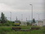 agilis 650.715 (95 80 0650 715-5 D-AGIL) am 22.05.2013 vor dem Bw der Erfurter Bahn in Erfurt Ost.