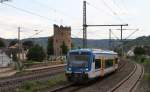 650 350-1 als VEN88602 (Boppard Hbf-Emmelshausen) Ausfahrt Boppard Hbf 6.8.14