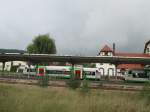 
Unterfrankenshuttles der Erfurter Bahn zu Gast in Wernshausen am 20.09.2014. Zur Weiterfahrt nach Eisenach bzw. in Richtung Meiningen...