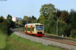 VT 247 als Hzl Ringzug nach Villingen bei Rottweil-Saline, 04.10.2014. Wegen Rodungs- und Weichenarbeiten an der Schwarzwaldbahn endete der Zug schon in Villingen.