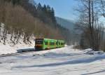 650 657 (VT 22) + 650 661 (VT 26) als WBA 83925 am 17.02.2015 bei Gotteszell.