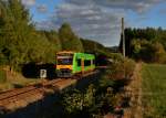 650 654 (VT 19) als WBA 2 am 28.09.2015 bei Aussenried. 