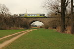 VT650.711 Agilis auf dem Viadukt bei Schney am 31.03.2016.