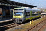 VT 650.702 nach Bad Steben im Bahnhof Hof 23.04.2019 (Aufnahme entstand aus dem offnen Fenster des ALEX-Zuges)