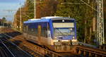 NEB - Niederbarnimer Eisenbahn mit  VT 004  (650 536) auf Dienstfahrt am 12.11.20 Berlin Buch.