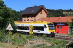 VT 525 als SWE 72213 (Biberach(Baden) - Oberhamersbach-Riersbach) in Unterharmersbach 19.7.22