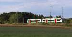 Nur wenige hundert Meter trennen VT 305 und 325  der Erfurter Bahn aus Hof nach Gera von der ehemaligen Zonengrenze BRD-DDR.
