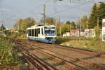 Ein Triebwagen der Rurtalbahn im Auftrag der DB AG als RB34 nach Dalheim fahrend, bei verlassen von Rheydt Hbf.