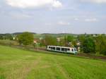 Ein Regiosprinter der Vogtlandbahn ist im wunderschnen Vogtland unterwegs.