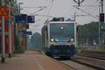 Ein Regiosprinter der Rurtalbahn auf berfhrung aus Dren Richtung Mnchengladbach fr die RB39 bei der Durchfahrt in Lindern, 15.8.10