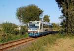 Nachschu auf den Rurtalbahn VT 6.014 als RB 39 bei Gnhoven auf dem Weg nach Mnchengladbach Hbf. Samstag 8.9.2012