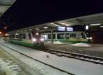 Zwei 654er der Vogtlandbahn standen am 15.03.13 in Plauen/V. oberer Bahnhof.