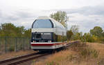 670 002 befindet sich am 22.09.18 auf dem Weg von Bayer Bitterfeld zurück in den Chemiepark und dem dortigen Standort der RBB.